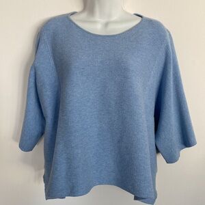 Ann Taylor Sky Blue Poncho Style Sweater Top